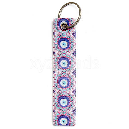 PU Leather Rectangle with Evil Eye Keychain PW-WG8C289-05-1