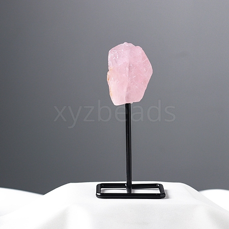 Natural Rose Quartz Irregularity with Metal Home Decoration Ornament PW-WG598C7-08-1