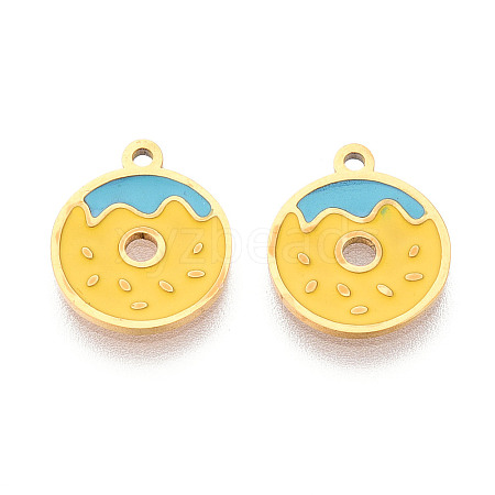 304 Stainless Steel Enamel Charms STAS-T065-61G-2-1