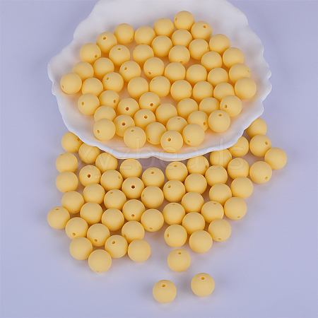 Round Silicone Focal Beads SI-JX0046A-32-1