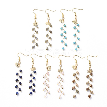 Natural & Synthetic Gemstone Dangle Earrings EJEW-JE03634-1