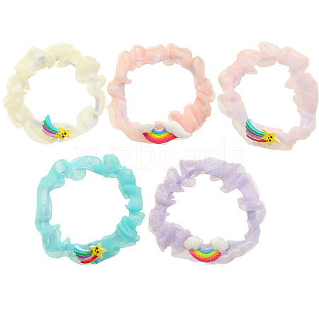 Colorful Fruit Hair Ties for Kids - Cute Elastic Hairbands with Bow and Beads. ST9926912-1