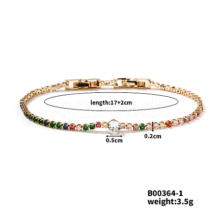 Colorful Brass Rhinestone Bracelet for Women GW5189-2-1