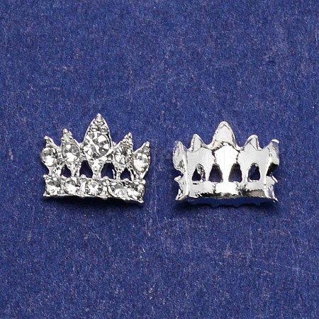 Crown Alloy Rhinestone Nail Art Cabochons MRMJ-WH0075-23-1