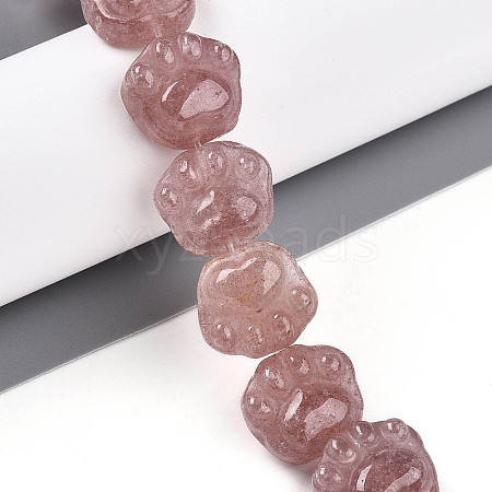 Natural Strawberry Quartz Beads Strands G-M108-A11-01-1