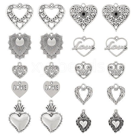 SUNNYCLUE 80Pcs 10 Styles Tibetan Style Alloy Pendants FIND-SC0007-73-1