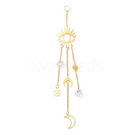 Hanging Crystal Aurora Wind Chimes HJEW-Z003-14-1