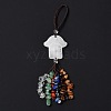 Hamsa Hand/Hand of Miriam Natural Quartz Crystal Pendant Decorations HJEW-R127-02B-4