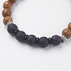 Natural Lava Rock & Coconut Stretch Bracelets BJEW-I241-03O-2