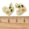 Rack Plating Brass Micro Pave Cubic Zirconia Pendants KK-K392-28G-3