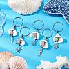 5Pcs 5 Styles Spiral Shell Keychain KEYC-JKC00870-02-2