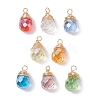 20Pcs Glass Pendants PALLOY-JF03369-01-S-1