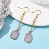 Nuggets Natural Rose Quartz Dangle Earrings EJEW-JE05683-02-2