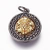 Brass Micro Pave Cubic Zirconia Pendants ZIRC-E108-08G-NR-3