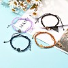 Adjustable Round Natural Gemstone Beads Bracelets for Women or Men BJEW-JB06840-2