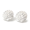 Rack Plating Shell Shape Brass Stud Earrings EJEW-H016-35P-1