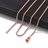 2mm Rack Plating Brass Rope Chain Necklaces for Women Men MAK-L044-59RG-1