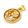 Natural Yellow Shell Carved Cameo Lady Pendants KK-D537-01G-01-2