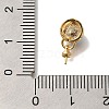 Flat Round Brass Paua Shell Cup Pearl Peg Bails Pin Pendants KK-K389-143G-3