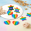 Yilisi 12Pcs 2 Style Plastic Stripe Pendants KY-YS0001-03-23