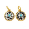 Long-Lasting Plated Brass Synthetic Turquoise Pendants KK-K387-04A-G-1