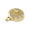 Rack Plating Brass Micro Pave Cubic Zirconia Pendants KK-C019-17G-2