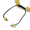 8mm Round Natural Lemon Jade Braided Bead Bracelets BJEW-C067-01B-02-4