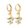 Real 18K Gold Plated Brass Dangle Leverback Earrings EJEW-A033-18G-04-1