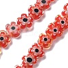 Handmade Millefiori Lampwork Beads Strands LAMP-F035-09-2