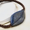 Natural Lapis Lazuli Beads Braided Bead Bracelets BJEW-Q070-01G-3