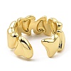 Rack Plating Brass Heart Open Cuff Rings for Women RJEW-G294-05G-3