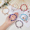 FIBLOOM 6Pcs 6 Colors Glass & Acrylic Imitation Pearl Beaded Stretch Bracelets Set BJEW-FI0001-37-3