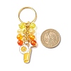 4Pcs Flower/Bee/Orange Juice Alloy Enamel Pendant Keychain KEYC-JKC00412-05-4