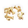 Golden Plated Alloy Letter Pendants PALLOY-J718-01G-T-2