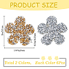 CRASPIRE 12Pcs 2 Colors Flower Hotfix Rhinestone DIY-CP0009-64-2