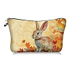 Rabbit Print Polyester Cosmetic Zipper Pouches PW-WGE068E-03-1