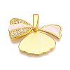 Brass Micro Pave Cubic Zirconia Pendants KK-T070-41G-1