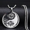 Yin-yang Lotus Eye 201 Stainless Steel Pendant Necklaces for Women NJEW-M105-07B-P-1