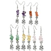 Natural Mixed Stone Chip Dangle Earrings Set for Women EJEW-JE06249-2