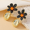 Elegant Daisy Tassel Teardrop Alloy Stud Earrings in Country Style Alloy Ear Jewelry ML0923-1