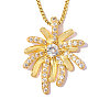 Brass Clear Cubic Zirconia Pendants KK-OY001-15G-1