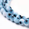 Handmade Evil Eye Lampwork Round Bead Strands LAMP-L055-4mm-07-3