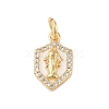 Brass Micro Pave Clear Cubic Zirconia Pendants KK-E111-31E-G-1