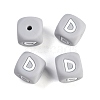 20Pcs Grey Cube Letter Silicone Beads 12x12x12mm Square Dice Alphabet Beads with 2mm Hole Spacer Loose Letter Beads for Bracelet Necklace Jewelry Making JX436D-1