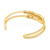 Brass Pave Colorful Cubic Zirconia 2-Strand Open Cuff Bangles for Women BJEW-S147-34G-B-3