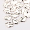 Wedding Theme Antique Silver Tone Tibetan Style Heart with Ring Bearer Rhinestone Charms TIBEP-N005-15C-2