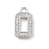 Brass Micro Pave Clear Cubic Zirconia Pendants ZIRC-I067-02A-1