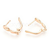 Brass Hoop Earring Findings with Latch Back Closure KK-T049-21G-NF-1-3