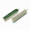 Brass Micro Pave Cubic Zirconia Links Connectors KK-S359-074C-RS-2