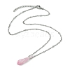 Electroplated Natural Quartz Crystal Prism Pendant Necklaces NJEW-JN05028-02-5